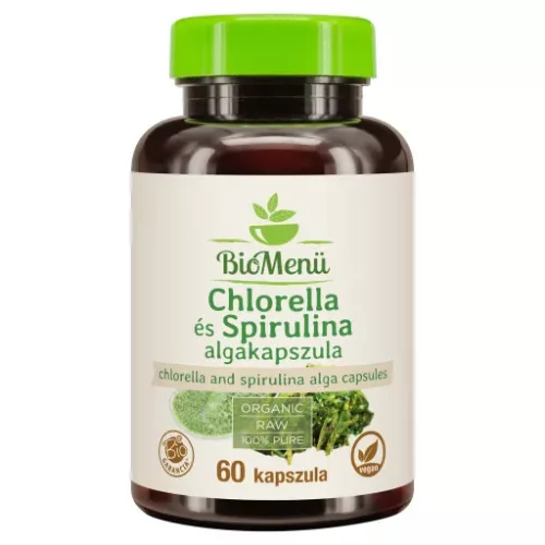 BioMenü BIO Chlorella és Spirulina Alga kapszula 60 kapszula