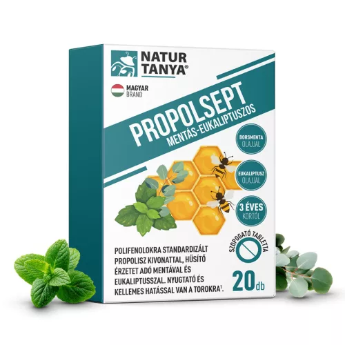 Natur Tanya® PROPOLSEPT MENTÁS-EUKALIPTUSZOS 20db szopogató tabletta