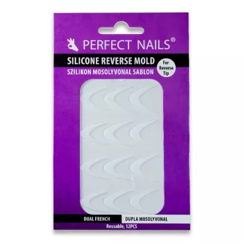   Szilikon Mosolyvonal sablon Reverse TIP Technikához - Dupla Mosolyvonal - 12db - Perfect Nails