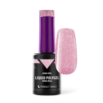 Liquid Polygel - Glitter Rose - 8ml - Perfect Nails