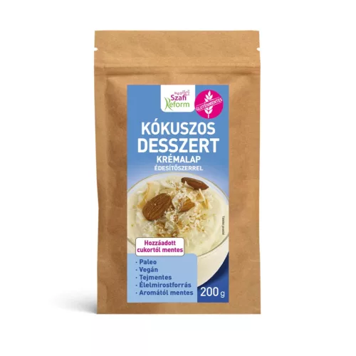 Szafi Reform Kókuszos desszert krémalap édesítőszerrel (bounty ízű) 200g