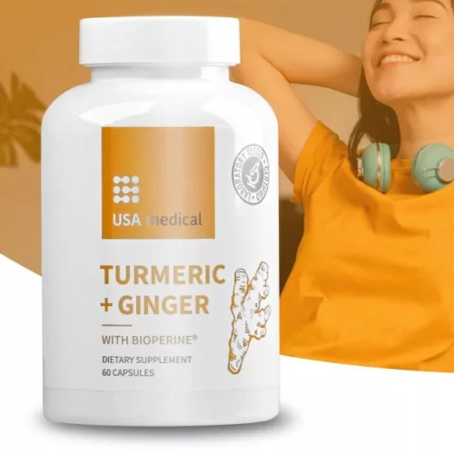 Kurkuma és gyömbér BioPerine®-nel 60 kapszula - USA medical