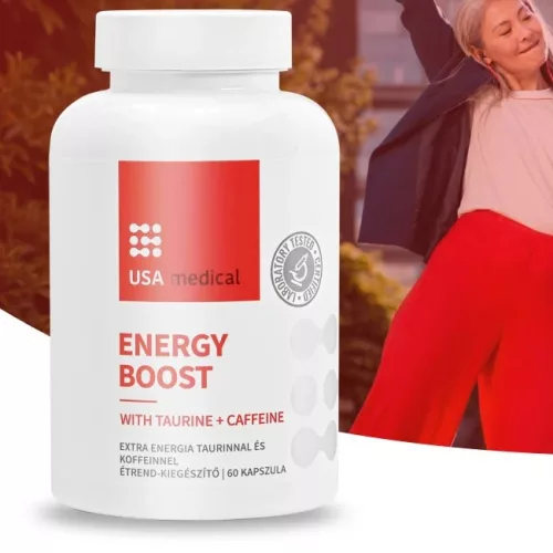 Energy Boost taurinnal és koffeinnel 60 kapszula - USA medical