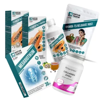   Nagy Béltámogató Csomag Megabiotikum (1db) + Collagen 4YOU (1db) + Fermentált Papaya (2db) +  Bélbarát Rost (1db)