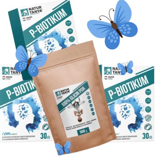 Pihentető Alvás Csomag 3 Hónapra 100%  Natur Tanya P-BIOTIKUM (3db) + Glicin Aminosav