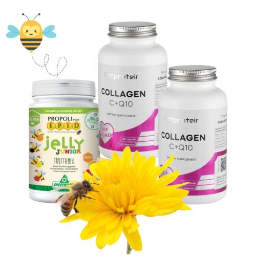 Fittprotein Collagen C+Q10 Duopack + Meglepi Jelly junior Gyermekeknek