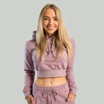   Essential Cropped Mauve női kapucnis pulóver - XS - lila - STRIX - GymBeam