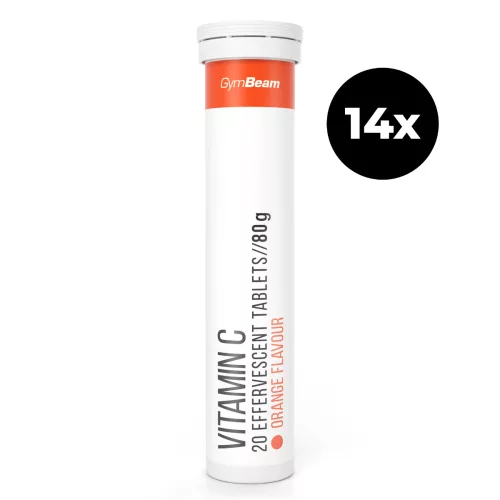 Magnézium kelát + B6 pezsgőtabletta - 14 x 20 tabletta - narancs - GymBeam