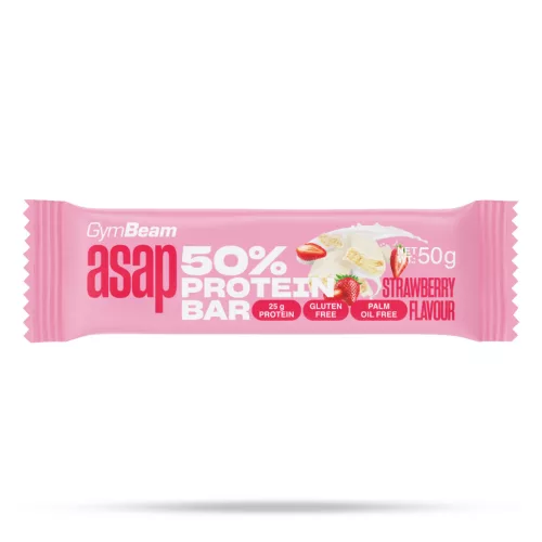 ASAP 50% fehérjeszelet - 50 g - eper - GymBeam