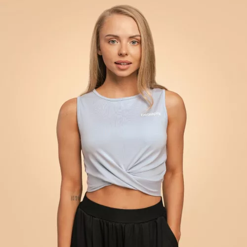 Breeze női cropped top Dove - S - kék - BeastPink - GymBeam