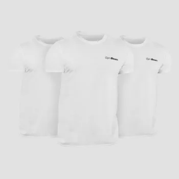 Basic póló 3Pack White - M - 3pack - fehér - GymBeam
