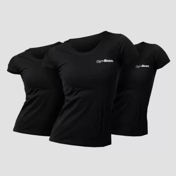 Basic női póló 3Pack Black - S - 3pack - fekete - GymBeam