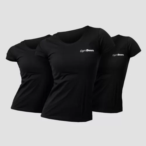 Basic női póló 3Pack Black - XXL - 3pack - fekete - GymBeam