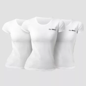   Basic női póló 3Pack White - XS - 3pack - fehér - GymBeam