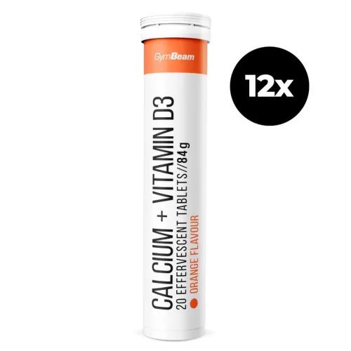 Kalcium + D3-vitamin pezsgőtabletta - 12 x 20 tabletta - narancs - GymBeam
