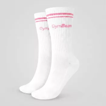 Crew zokni Pink - L - fehér - GymBeam