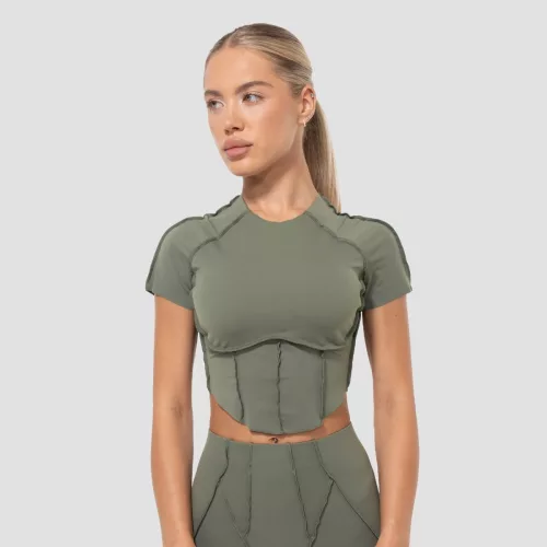 Women‘s Cosmo Cropped T-shirt Olive - zöld - GymBeam