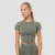 Women‘s Cosmo Cropped T-shirt Olive - zöld - GymBeam
