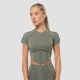 Women‘s Cosmo Cropped T-shirt Olive - L - zöld - GymBeam