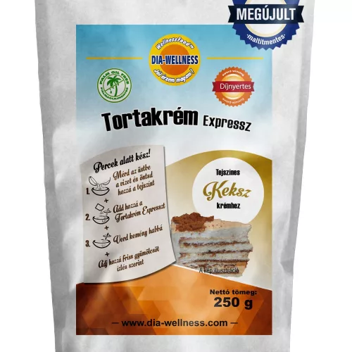 Maltit mentes Dia-Wellness Tortakrém Express keksz