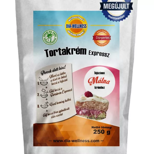 Maltit mentes Dia-wellness Tortakrém Express Málna ízű