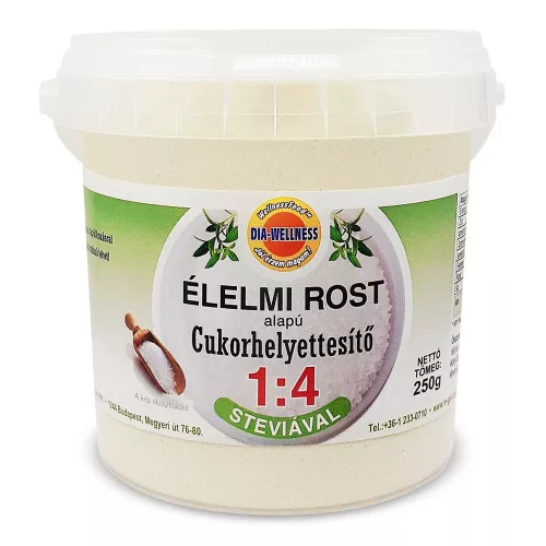 Dia-Wellness Élelmi rost alapú cukorhelyettesítő 1:4 steviával