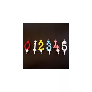 SZÁMGYERTYA FEHÉR/SZÍNES 15db/doboz rózsaszín 7