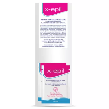   X-Epil Gyantalehúzó csíkok 20 db+2 db olajos törlőkendő